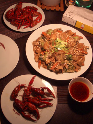 Zum Abendessen 'Shanghai Shrimps'
