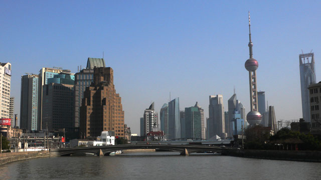 Pudong von Ferne, fast schon schön