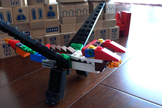 Drache vor Ritterburg