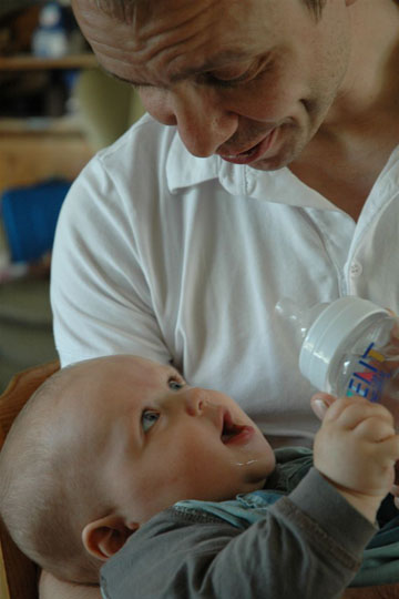 My second godson, Lennart, with his dad