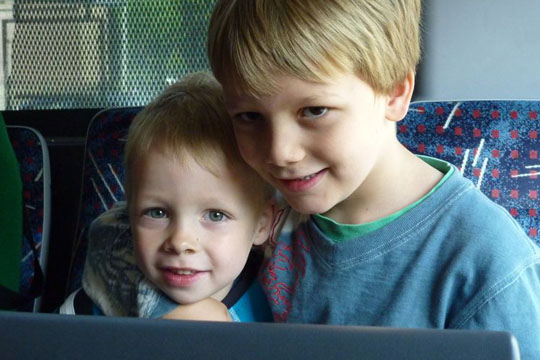 Moritz with Benedikt, my first godson