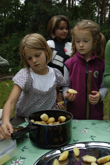School garden: enjoying our harvest