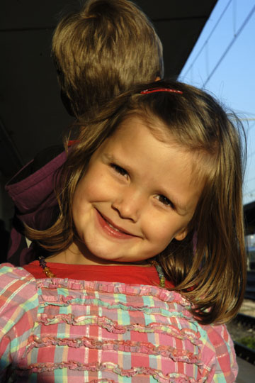 Waiting for the car transport train to pick us up