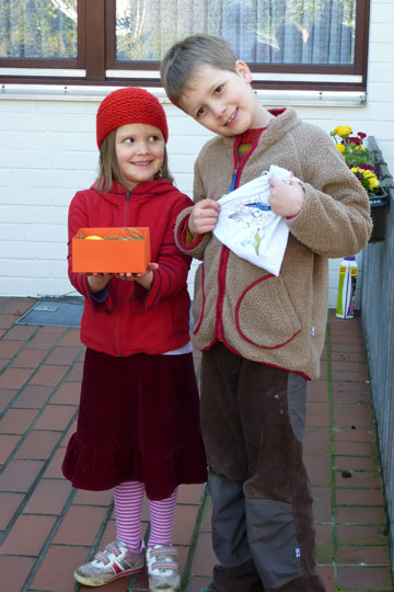 Egg hunt in neighbours garden