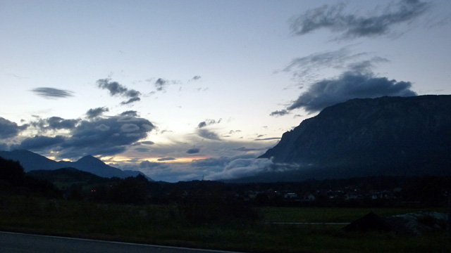 Late evening, on our wa to Slovenia