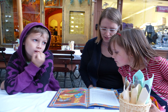 We bought old German childrens books and read about 'The nightingale'